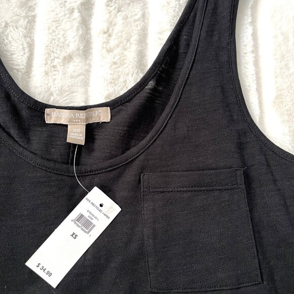 NWT Banana Republic Jersey Tank Dress (Black) XS - Picture 3 of 5